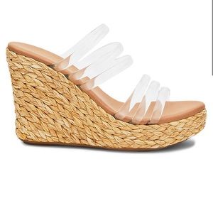 Coconuts Woven Wedges w/ Clear Straps